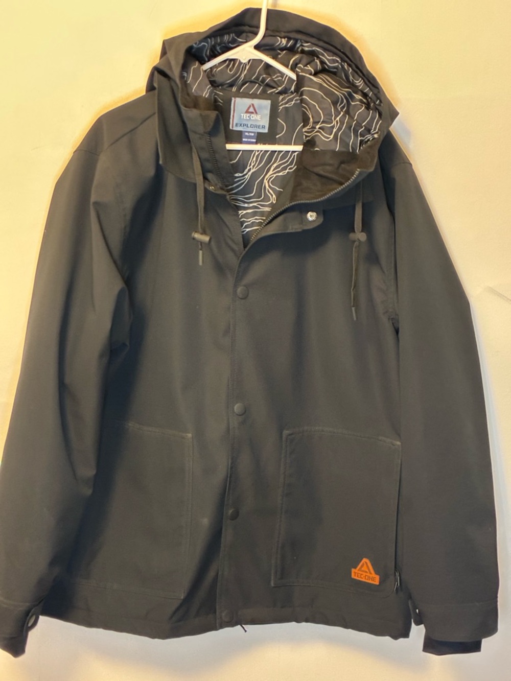 Like New Tec One Explorer Black Hooded Performance Jacket XL